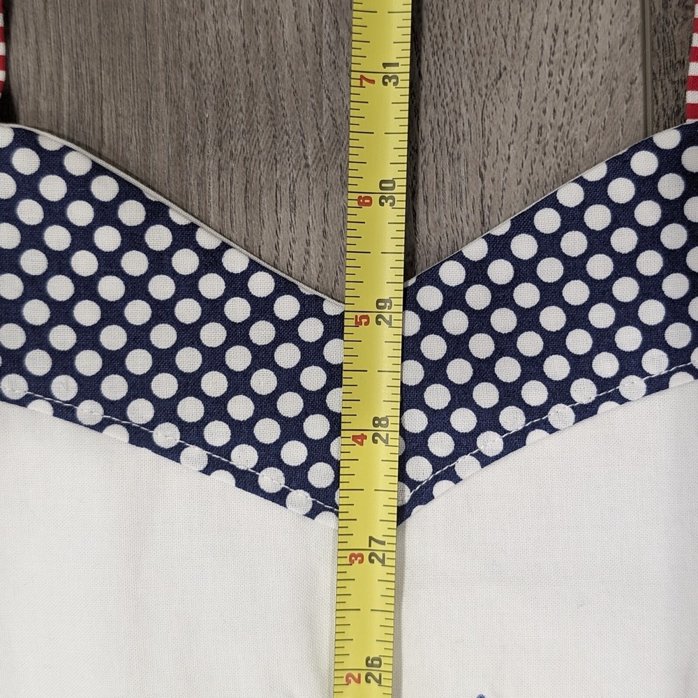 Stitchy Pixie Apron 50s Retro Homemaker Americana Cotton Patriotic 4th of July - Picture 13 of 13